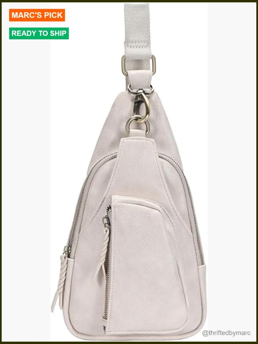Vegan Leather Crossbody Sling Bag With Adjustable Strap For Travel